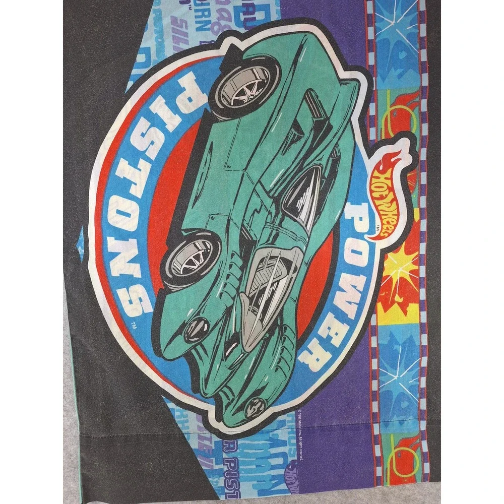 Vintage 1997 Hot Wheels Pillowcase Power Pistons Twang Thang Mattel 90s Racing